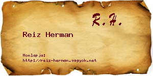 Reiz Herman névjegykártya